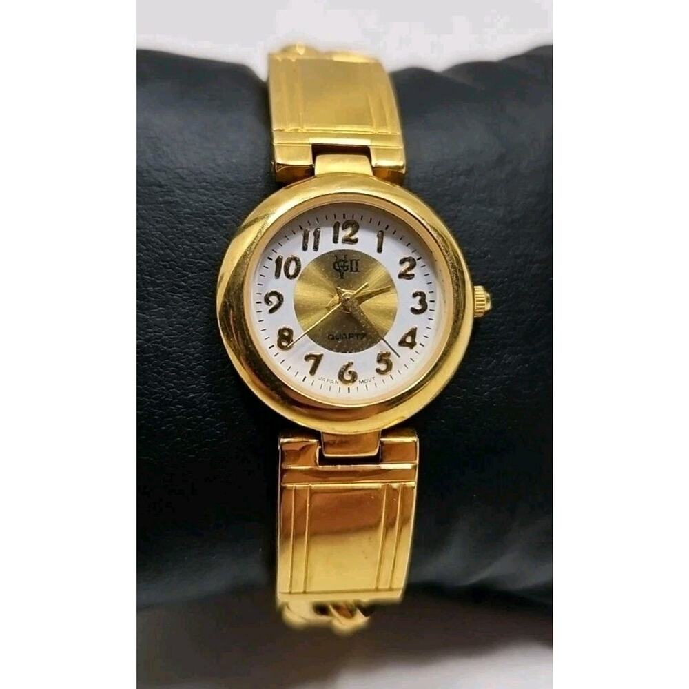 Gloria Vanderbilt II Gold Tone Quartz Womens Watch 2161 New Battery W139
